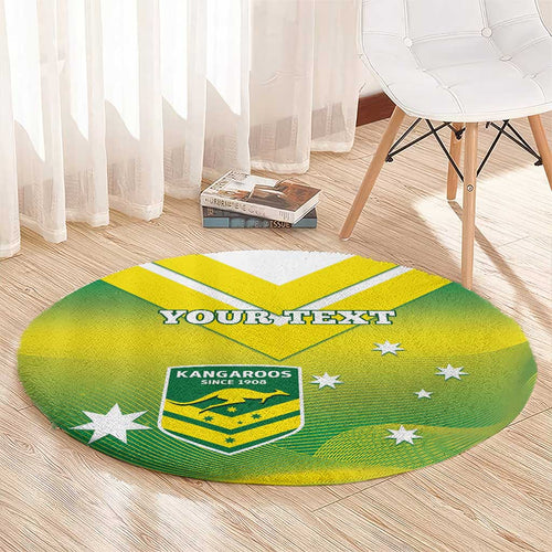 Custom Australia Rugby Round Carpet 2024 Kangaroos - Gradient Sporty Style