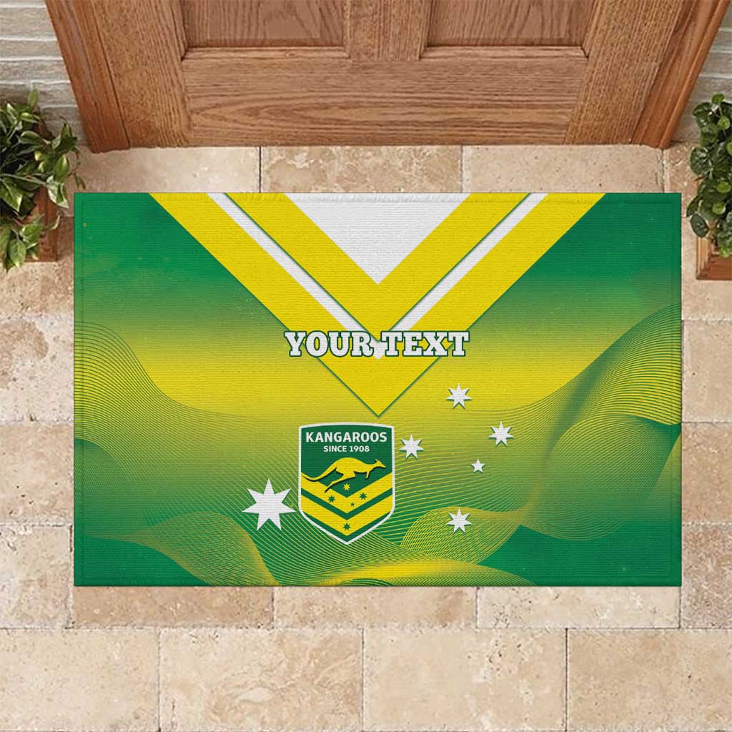Custom Australia Rugby Rubber Doormat 2024 Kangaroos - Gradient Sporty Style
