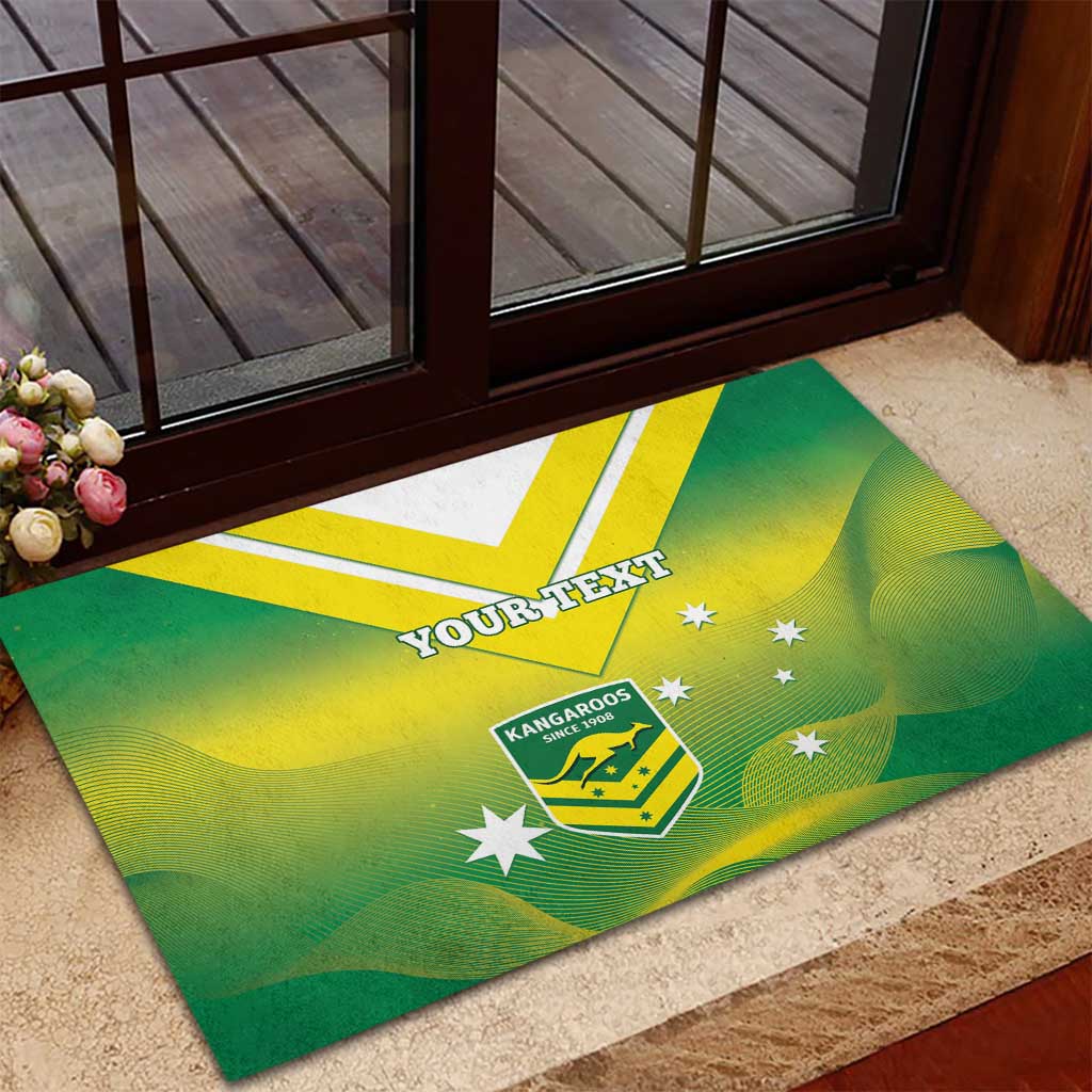 Custom Australia Rugby Rubber Doormat 2024 Kangaroos - Gradient Sporty Style