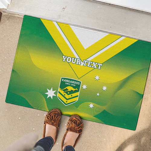 Custom Australia Rugby Rubber Doormat 2024 Kangaroos - Gradient Sporty Style