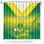 Custom Australia Rugby Shower Curtain 2024 Kangaroos - Gradient Sporty Style