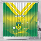 Custom Australia Rugby Shower Curtain 2024 Kangaroos - Gradient Sporty Style
