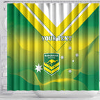 Custom Australia Rugby Shower Curtain 2024 Kangaroos - Gradient Sporty Style