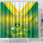 Custom Australia Rugby Shower Curtain 2024 Kangaroos - Gradient Sporty Style