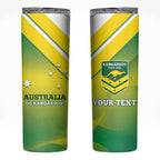 Personalised Australia Rugby Skinny Tumbler 2024 Kangaroos - Gradient Sporty Style