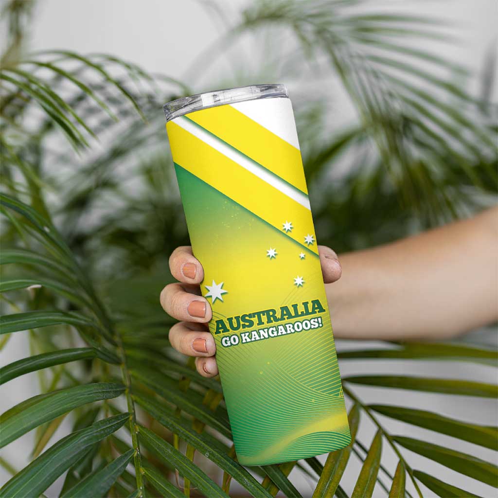 Personalised Australia Rugby Skinny Tumbler 2024 Kangaroos - Gradient Sporty Style