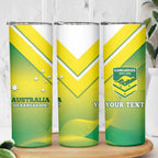 Personalised Australia Rugby Skinny Tumbler 2024 Kangaroos - Gradient Sporty Style