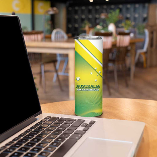 Personalised Australia Rugby Skinny Tumbler 2024 Kangaroos - Gradient Sporty Style
