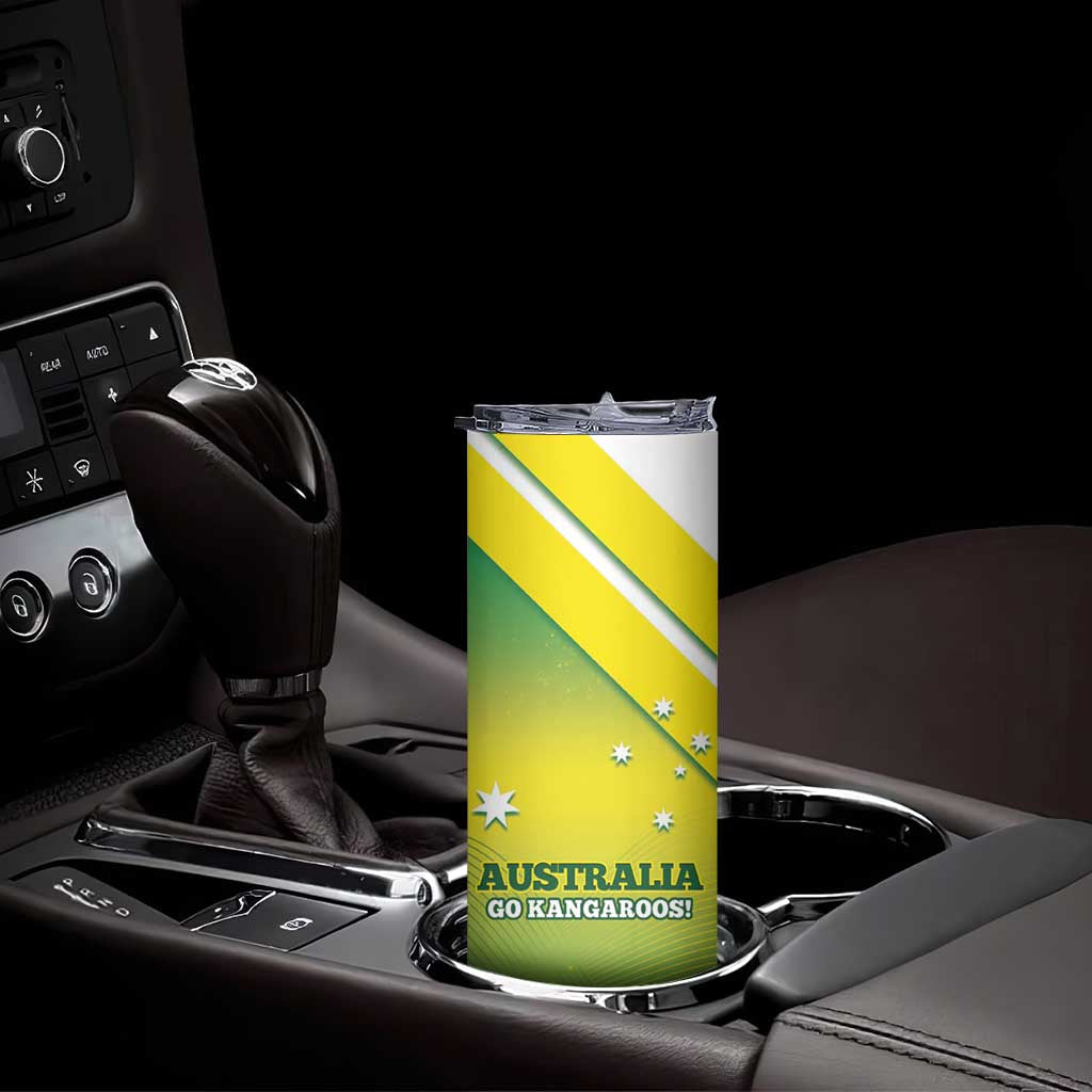 Personalised Australia Rugby Skinny Tumbler 2024 Kangaroos - Gradient Sporty Style