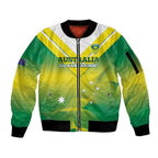 Custom Australia Rugby Sleeve Zip Bomber Jacket 2024 Kangaroos - Gradient Sporty Style
