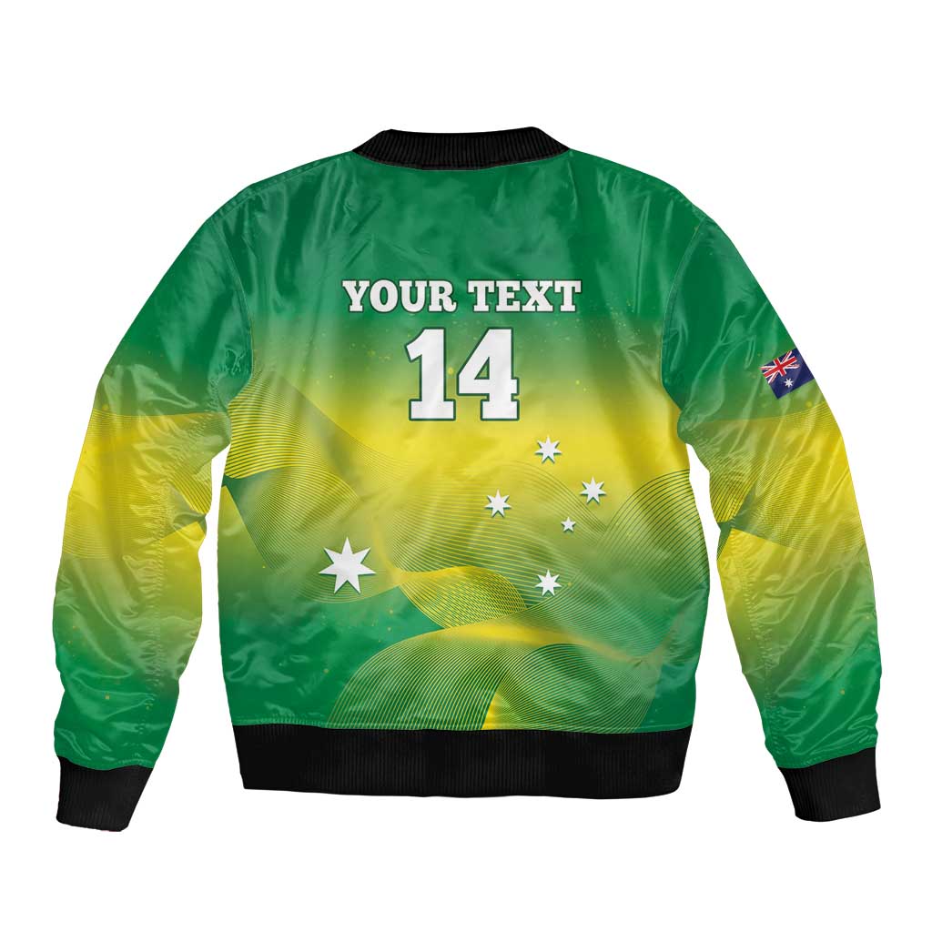 Custom Australia Rugby Sleeve Zip Bomber Jacket 2024 Kangaroos - Gradient Sporty Style