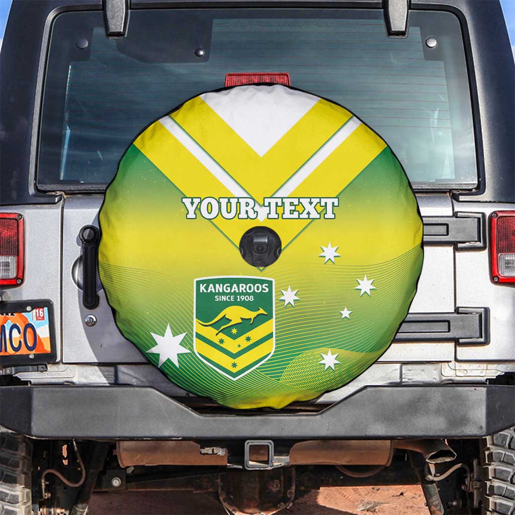 Custom Australia Rugby Spare Tire Cover 2024 Kangaroos - Gradient Sporty Style