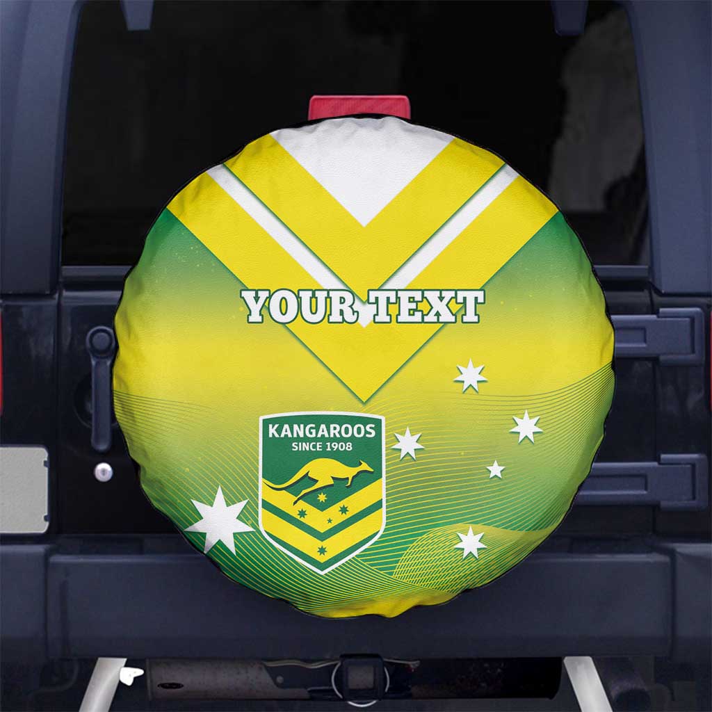 Custom Australia Rugby Spare Tire Cover 2024 Kangaroos - Gradient Sporty Style