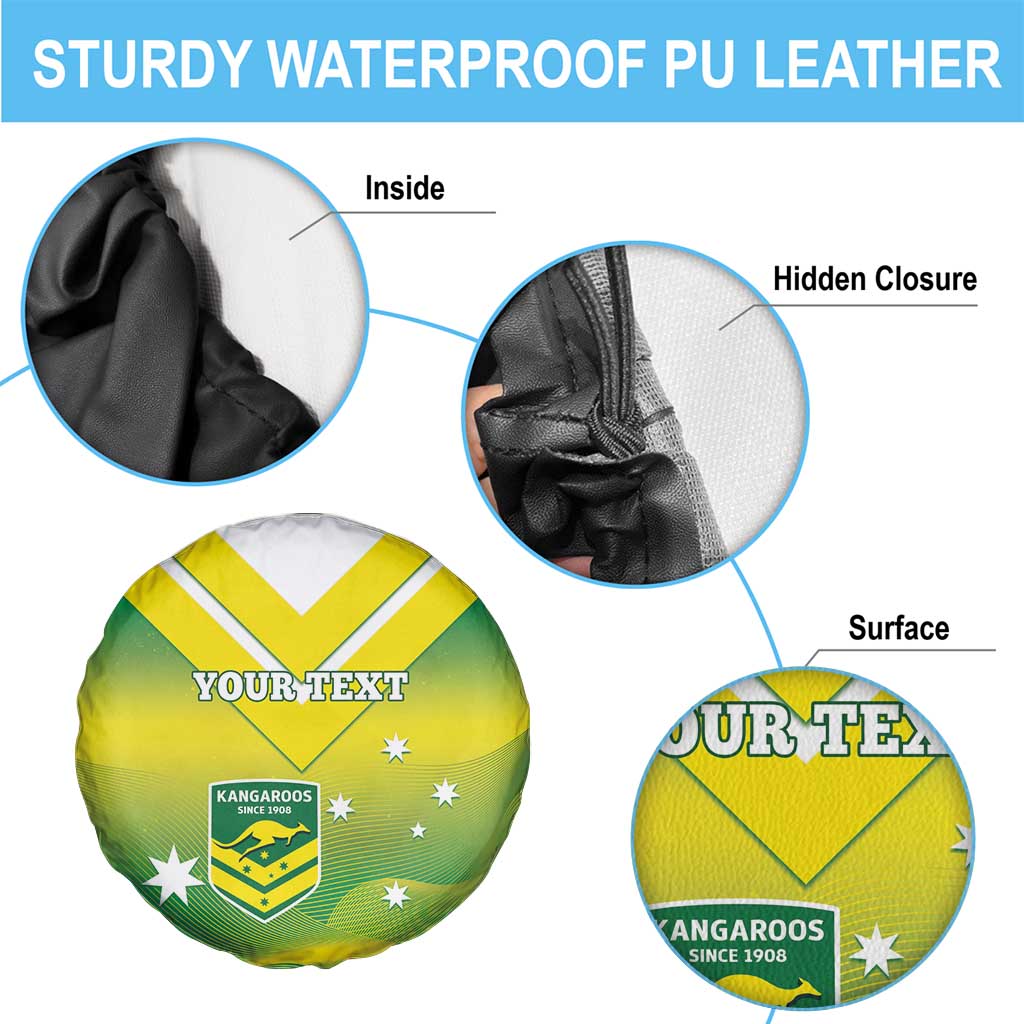 Custom Australia Rugby Spare Tire Cover 2024 Kangaroos - Gradient Sporty Style