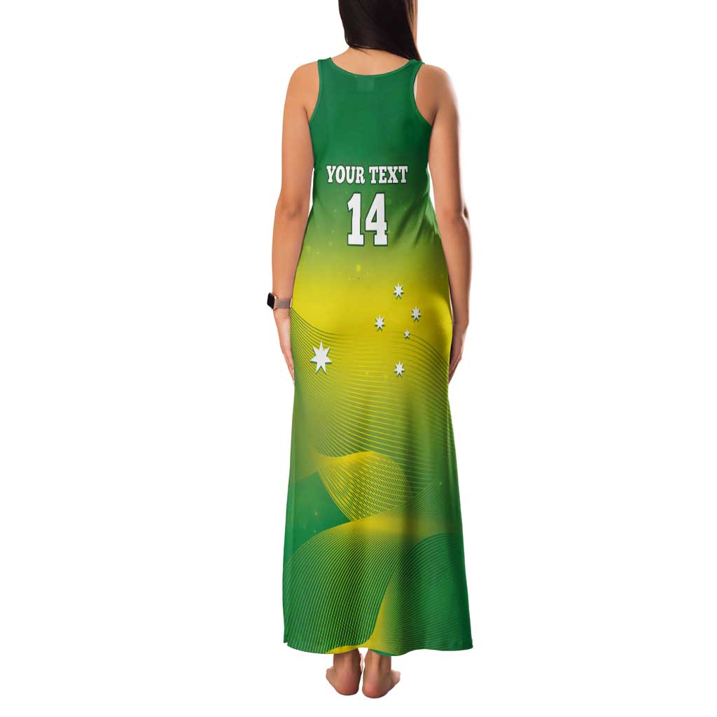 Custom Australia Rugby Tank Maxi Dress 2024 Kangaroos - Gradient Sporty Style
