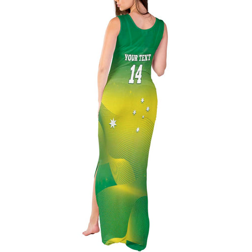 Custom Australia Rugby Tank Maxi Dress 2024 Kangaroos - Gradient Sporty Style