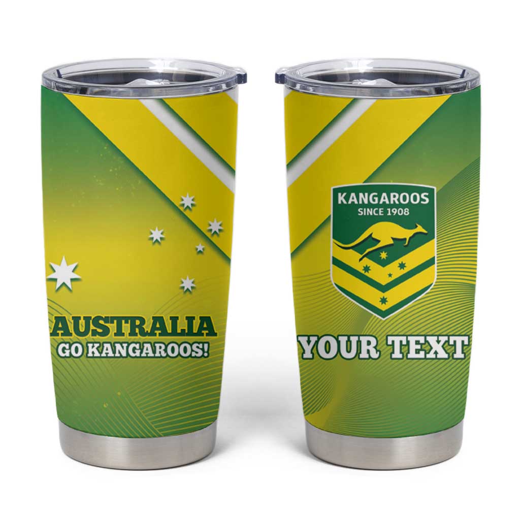 Personalised Australia Rugby Tumbler Cup 2024 Kangaroos - Gradient Sporty Style