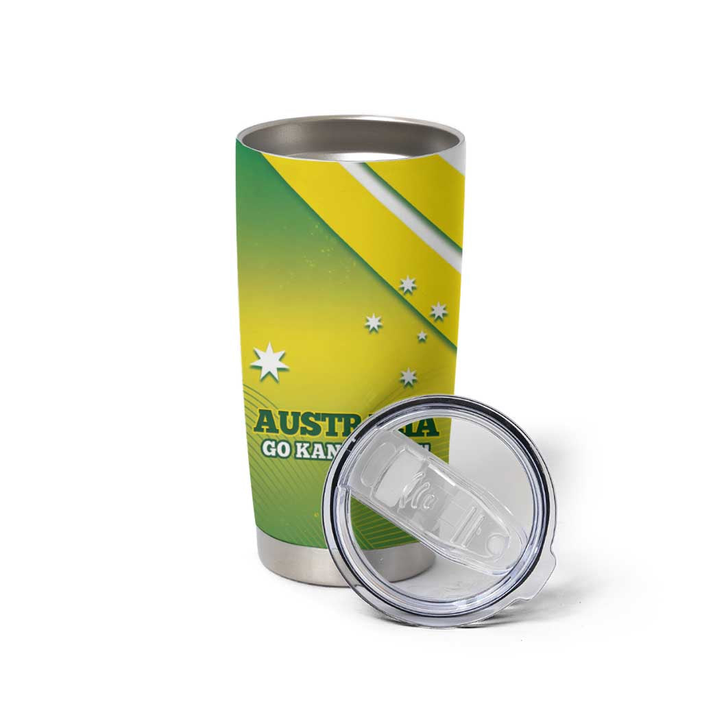 Personalised Australia Rugby Tumbler Cup 2024 Kangaroos - Gradient Sporty Style