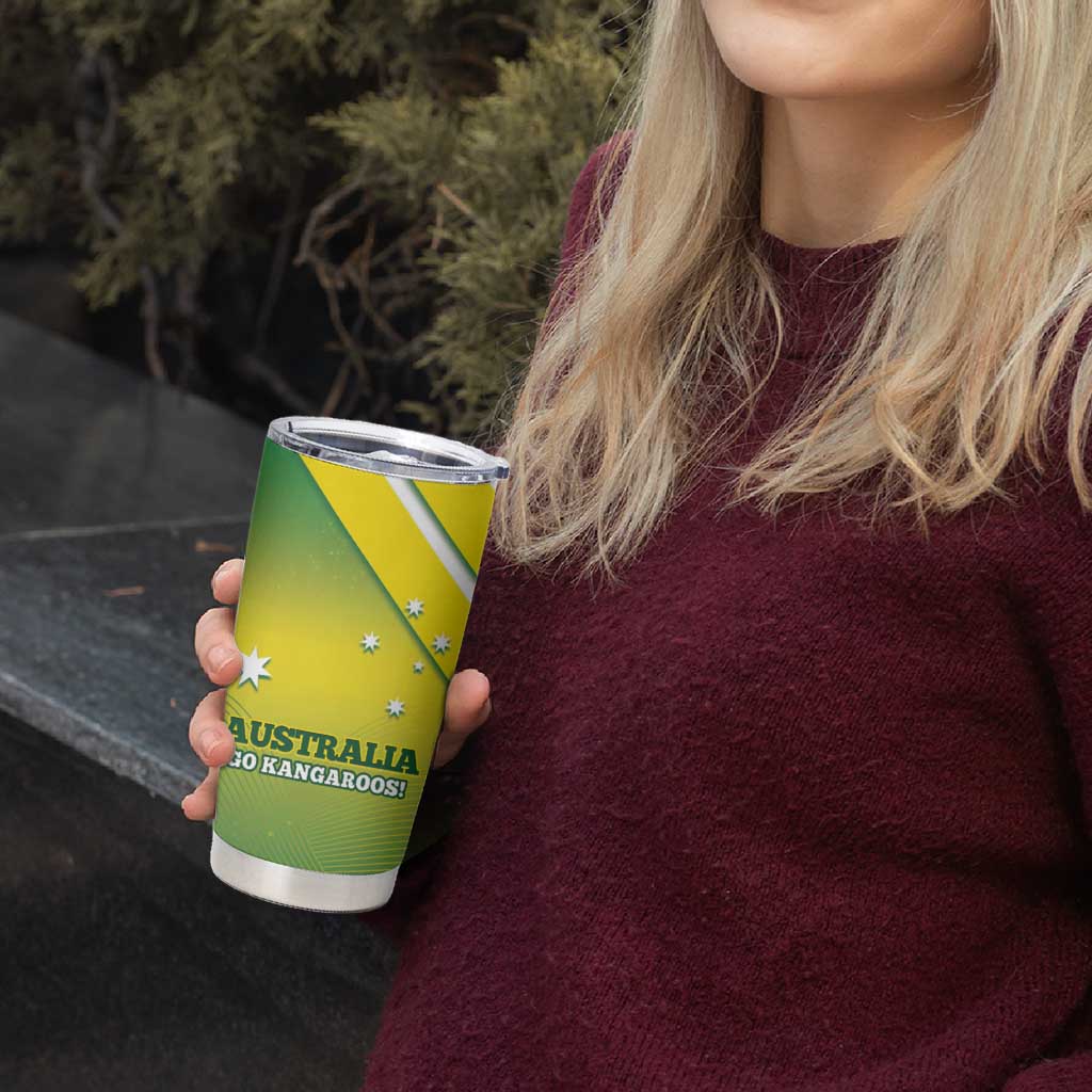 Personalised Australia Rugby Tumbler Cup 2024 Kangaroos - Gradient Sporty Style