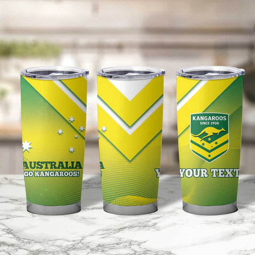 Personalised Australia Rugby Tumbler Cup 2024 Kangaroos - Gradient Sporty Style