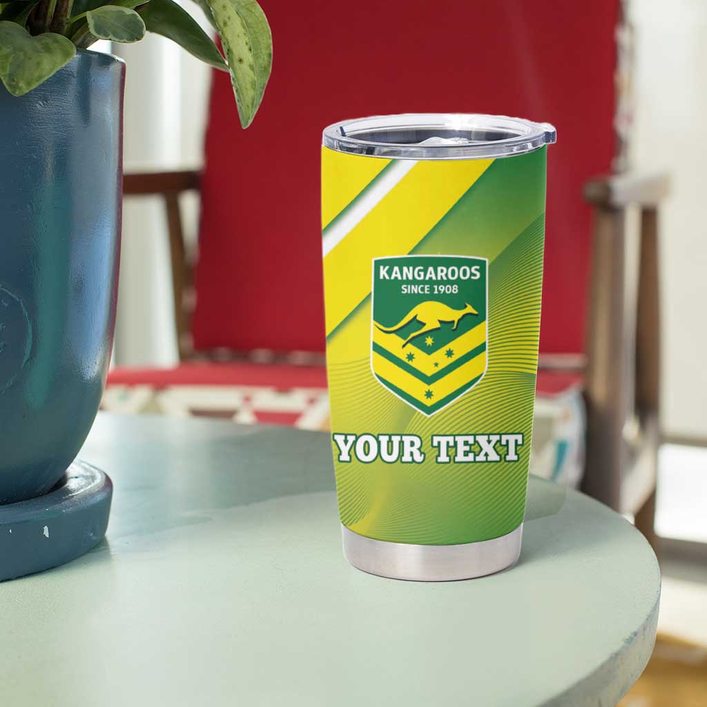 Personalised Australia Rugby Tumbler Cup 2024 Kangaroos - Gradient Sporty Style