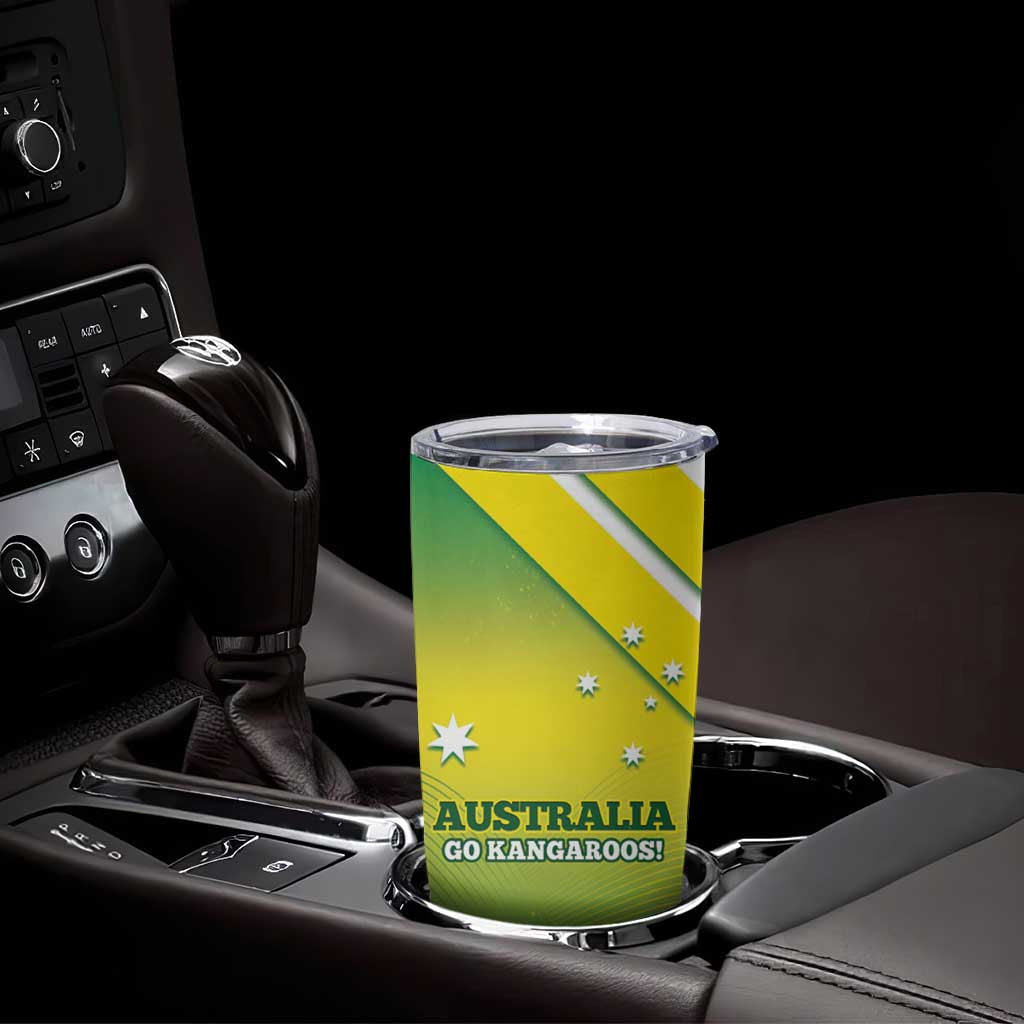 Personalised Australia Rugby Tumbler Cup 2024 Kangaroos - Gradient Sporty Style