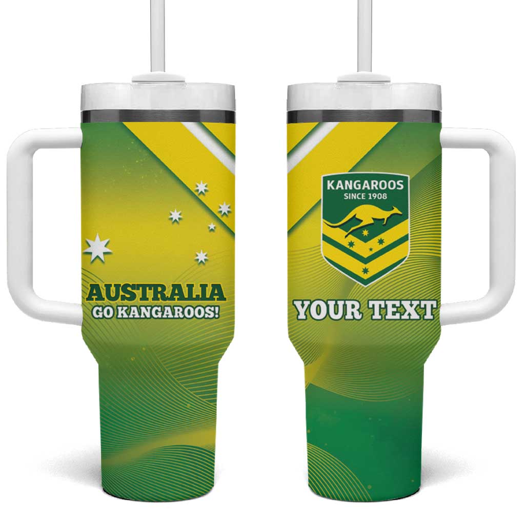 Personalised Australia Rugby Tumbler With Handle 2024 Kangaroos - Gradient Sporty Style