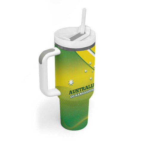 Personalised Australia Rugby Tumbler With Handle 2024 Kangaroos - Gradient Sporty Style