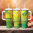 Personalised Australia Rugby Tumbler With Handle 2024 Kangaroos - Gradient Sporty Style