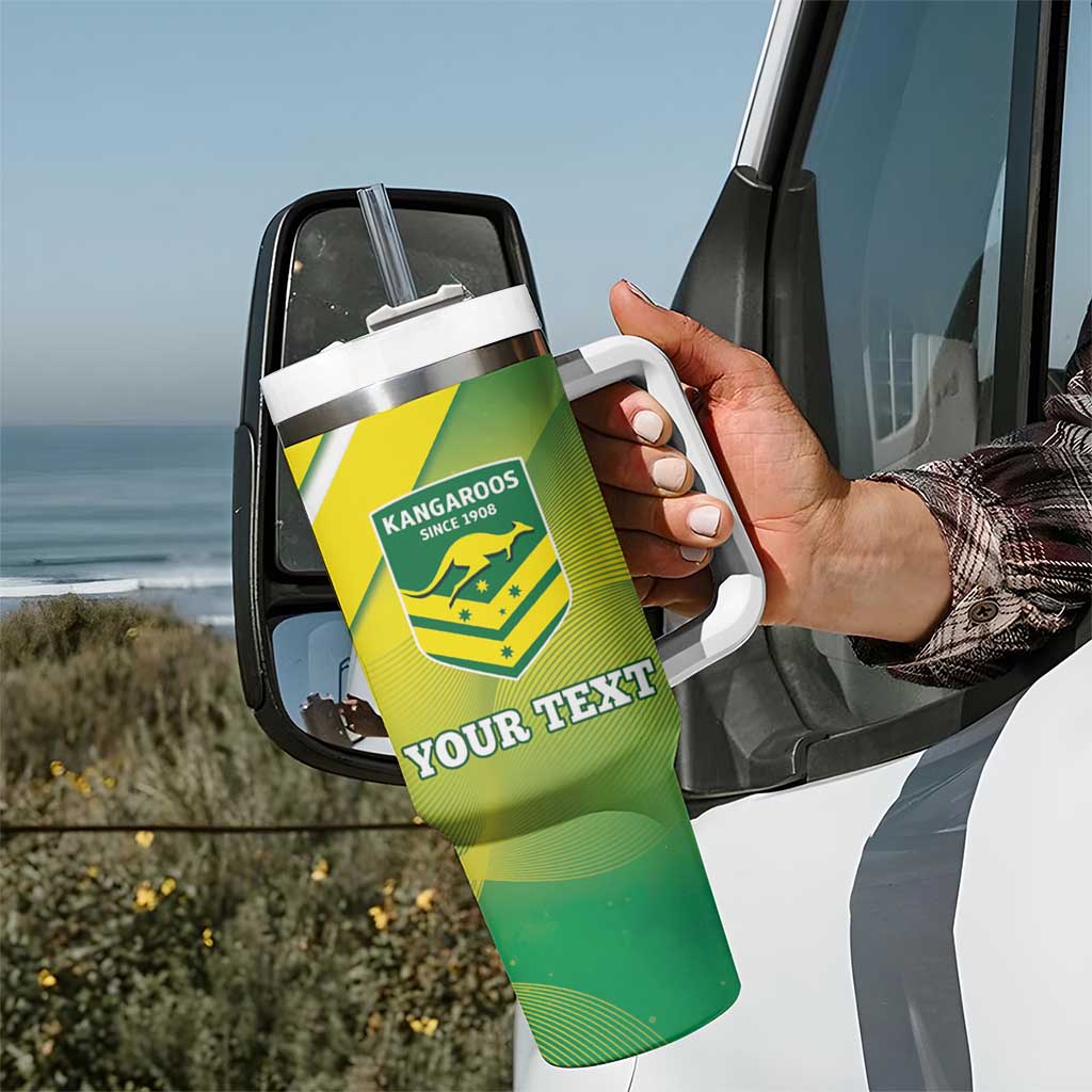 Personalised Australia Rugby Tumbler With Handle 2024 Kangaroos - Gradient Sporty Style