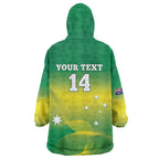 Custom Australia Rugby Wearable Blanket Hoodie 2024 Kangaroos - Gradient Sporty Style