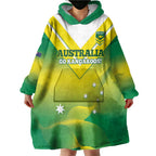 Custom Australia Rugby Wearable Blanket Hoodie 2024 Kangaroos - Gradient Sporty Style