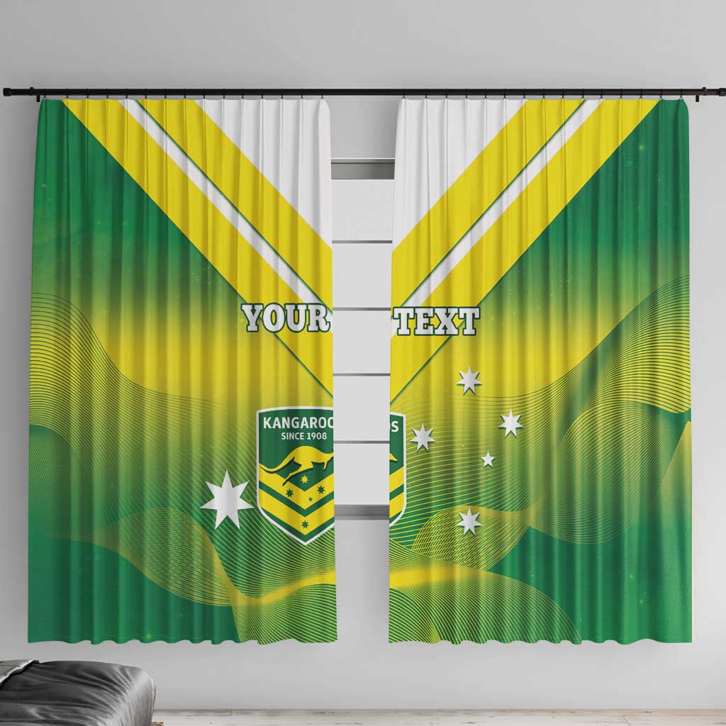 Custom Australia Rugby Window Curtain 2024 Kangaroos - Gradient Sporty Style