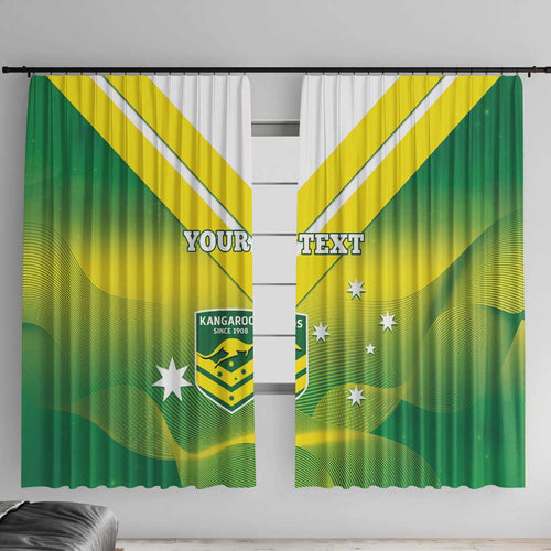 Custom Australia Rugby Window Curtain 2024 Kangaroos - Gradient Sporty Style