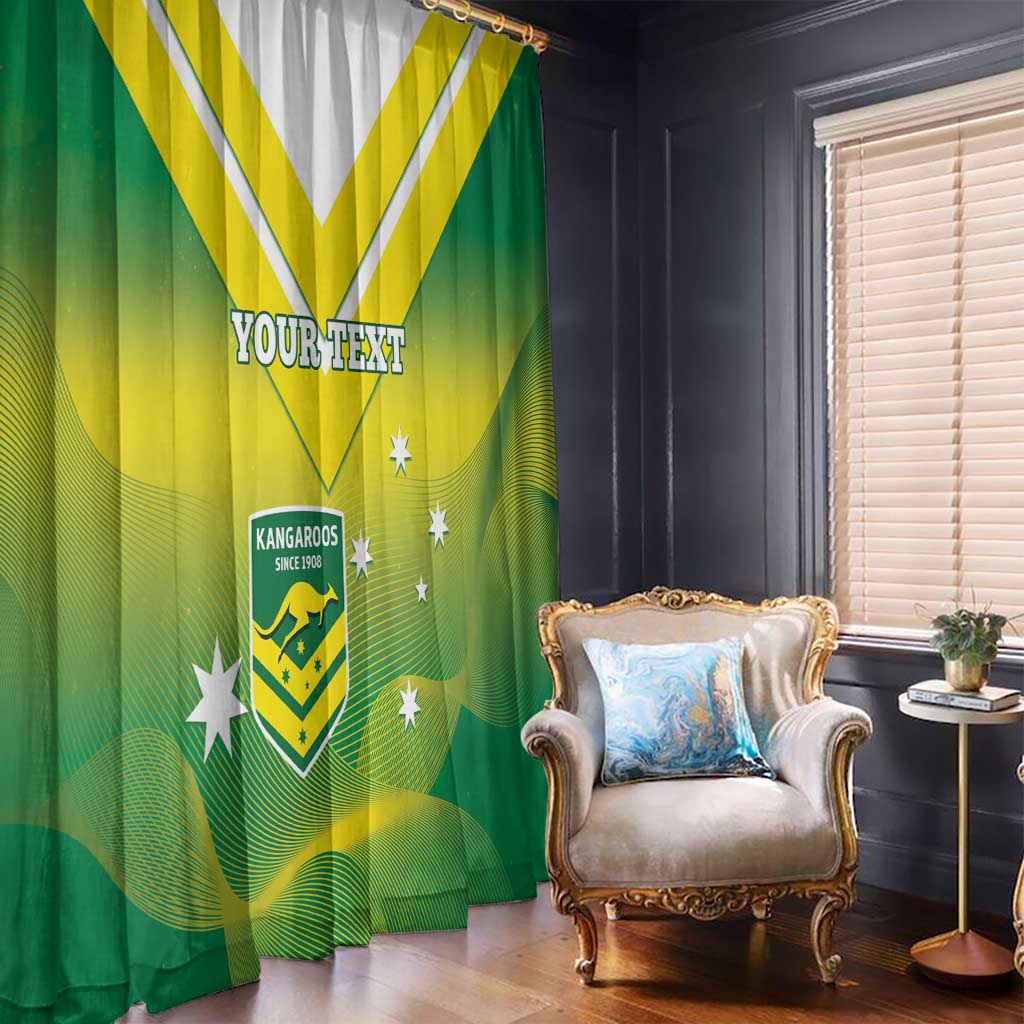 Custom Australia Rugby Window Curtain 2024 Kangaroos - Gradient Sporty Style