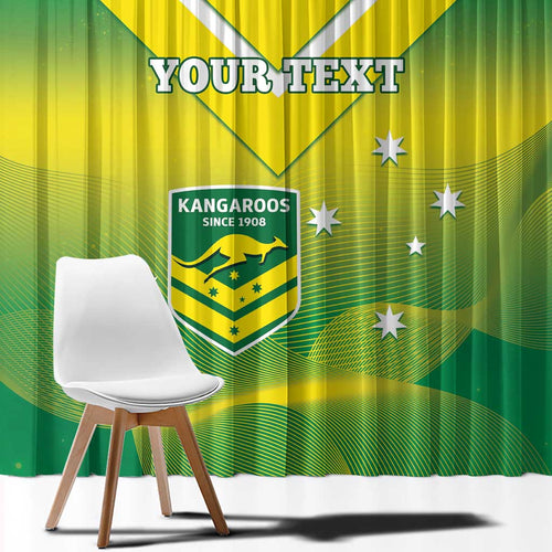 Custom Australia Rugby Window Curtain 2024 Kangaroos - Gradient Sporty Style