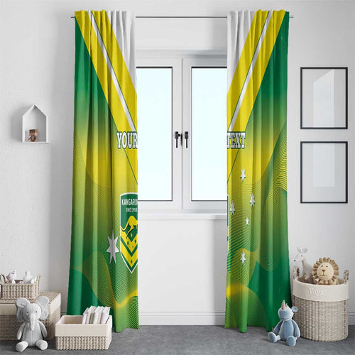 Custom Australia Rugby Window Curtain 2024 Kangaroos - Gradient Sporty Style