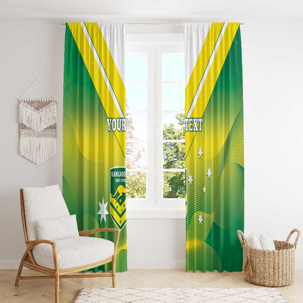Custom Australia Rugby Window Curtain 2024 Kangaroos - Gradient Sporty Style