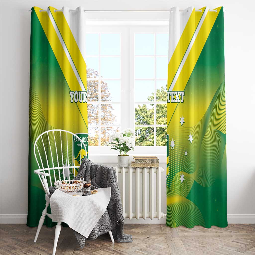 Custom Australia Rugby Window Curtain 2024 Kangaroos - Gradient Sporty Style