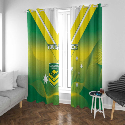 Custom Australia Rugby Window Curtain 2024 Kangaroos - Gradient Sporty Style