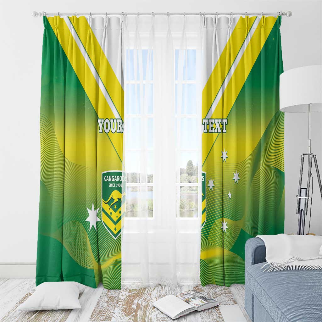 Custom Australia Rugby Window Curtain 2024 Kangaroos - Gradient Sporty Style