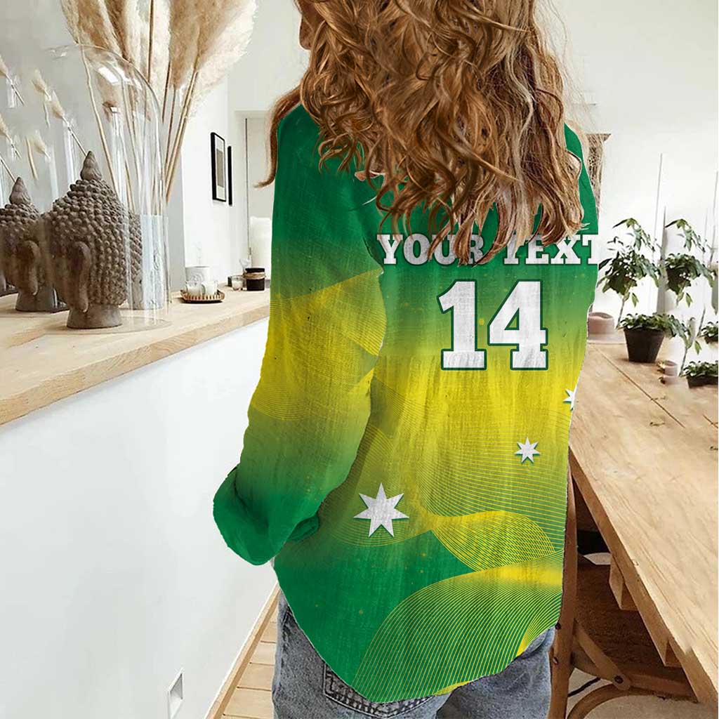 Custom Australia Rugby Women Casual Shirt 2024 Kangaroos - Gradient Sporty Style