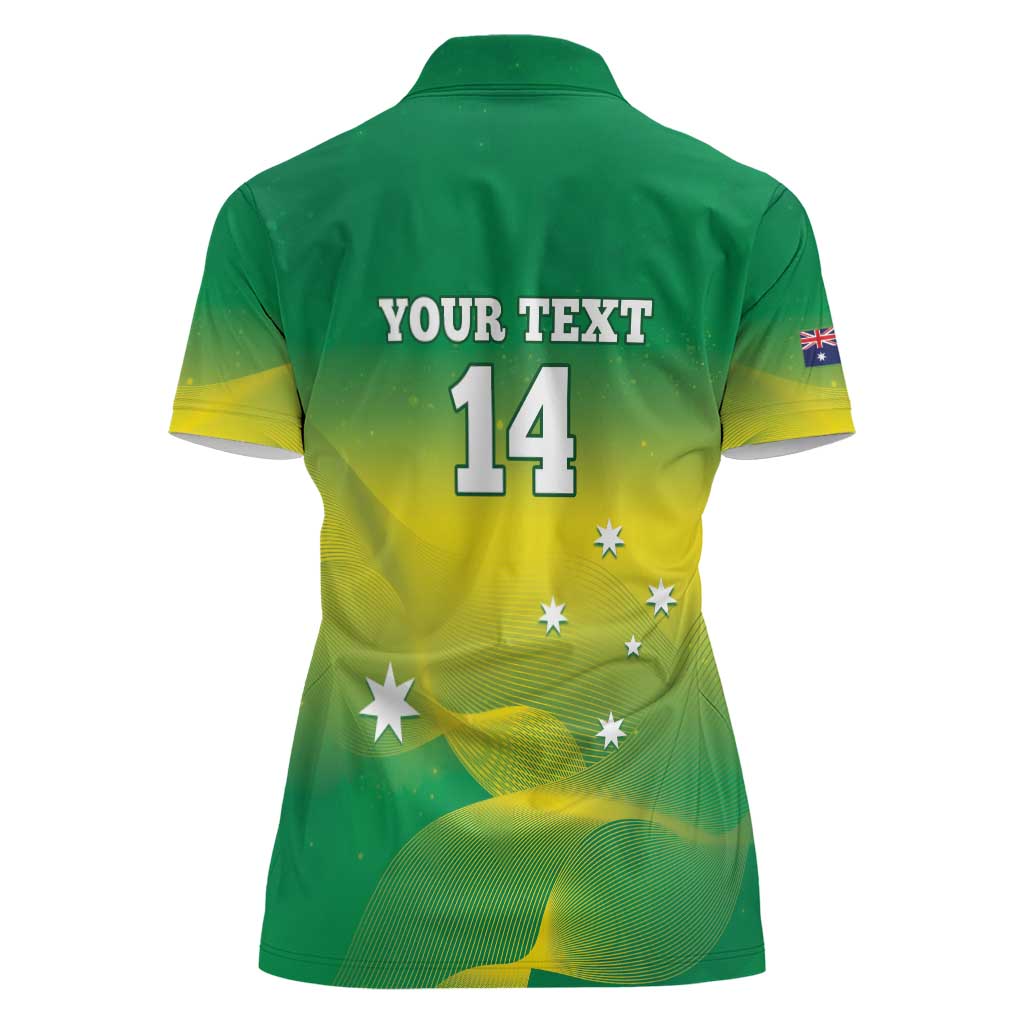 Custom Australia Rugby Women Polo Shirt 2024 Kangaroos - Gradient Sporty Style