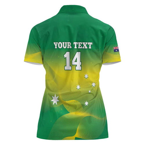 Custom Australia Rugby Women Polo Shirt 2024 Kangaroos - Gradient Sporty Style