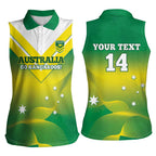 Custom Australia Rugby Women Sleeveless Polo Shirt 2024 Kangaroos - Gradient Sporty Style