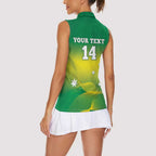 Custom Australia Rugby Women Sleeveless Polo Shirt 2024 Kangaroos - Gradient Sporty Style
