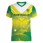 Custom Australia Rugby Women V-Neck T-Shirt 2024 Kangaroos - Gradient Sporty Style