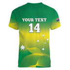 Custom Australia Rugby Women V-Neck T-Shirt 2024 Kangaroos - Gradient Sporty Style