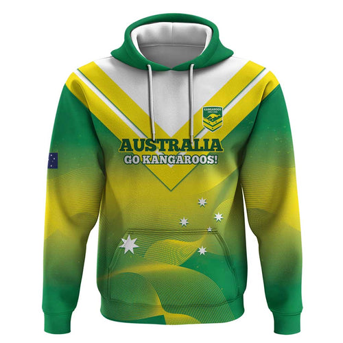 Custom Australia Rugby Zip Hoodie 2024 Kangaroos - Gradient Sporty Style