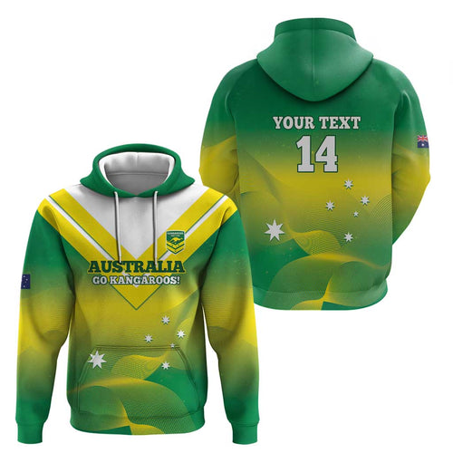 Custom Australia Rugby Zip Hoodie 2024 Kangaroos - Gradient Sporty Style